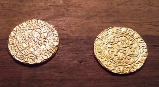 Edward 3rd Quarter Noble Gold plated coin 1327-1377